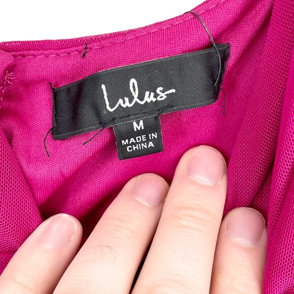 Lulu's NWT Women's Queen of the Evening Magenta Maxi Evening Dress - Size Medium - Picture 6 of 6